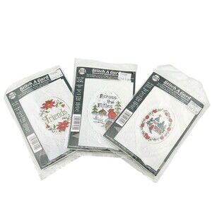Needle Magic NMI Stitch A Card Counted Cross Stitch Kit Christmas Lot of 3